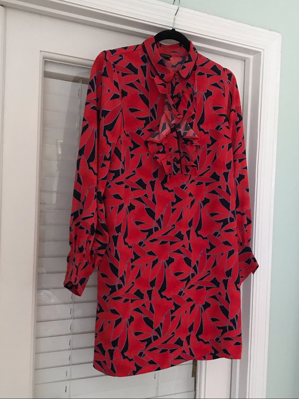 Ann Taylor Red and Navy Women dress